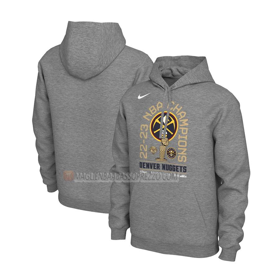 felpa denver nuggets di 23621a11 uomo nba champions 2022-23 grigio