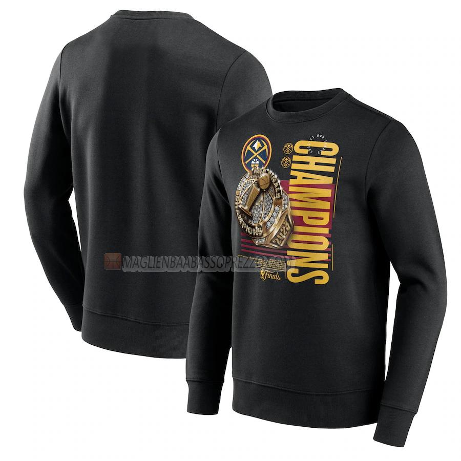 felpa denver nuggets di 23621a1 uomo nba champions 2022-23 nero