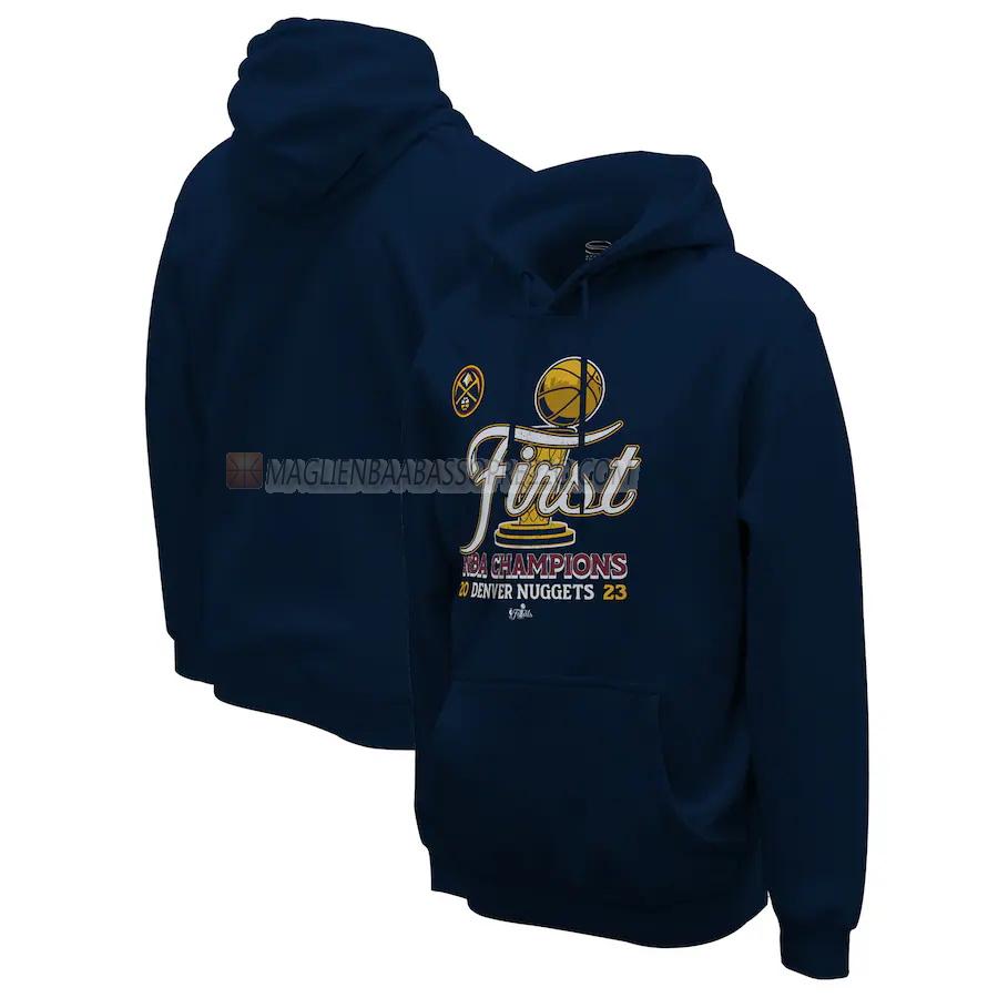 felpa denver nuggets di 23621a3 uomo western champions 2022-23 blu