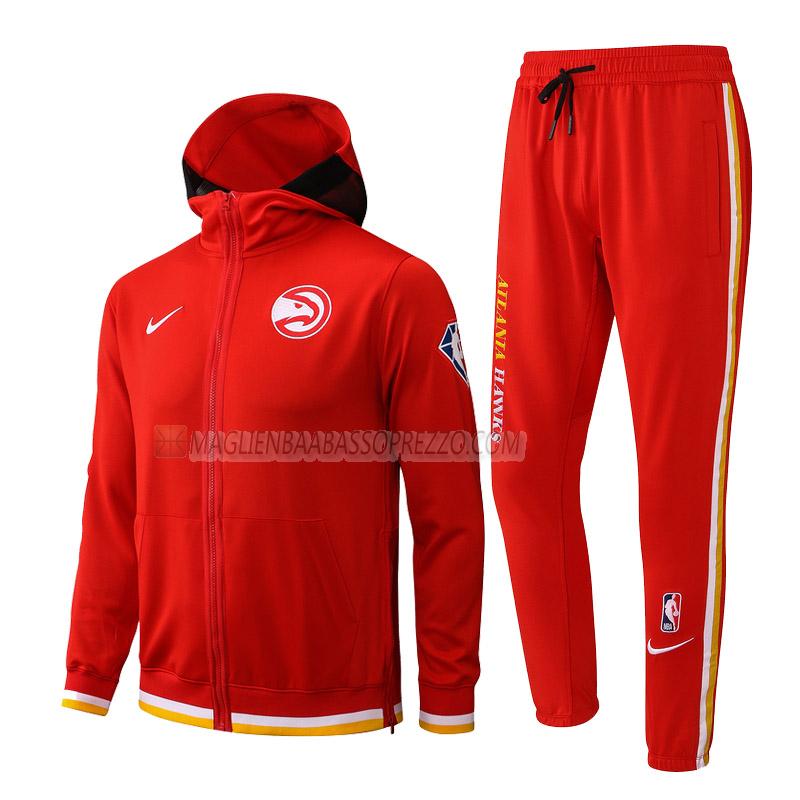 giacca cappuccio atlanta hawks di uomo gc011 2022 rosso