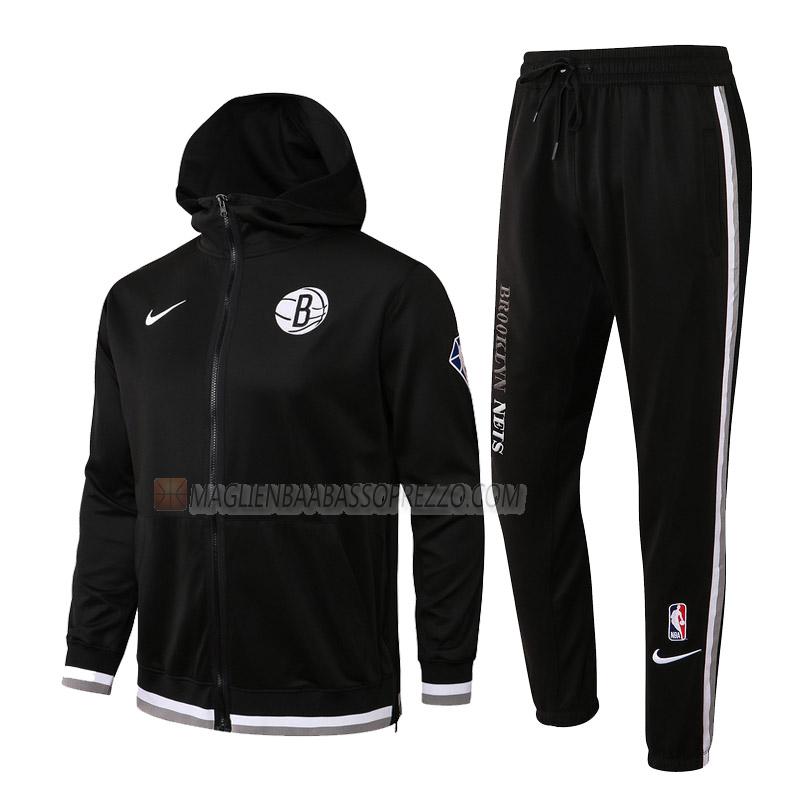 giacca cappuccio brooklyn nets di uomo gc010 2022 nero