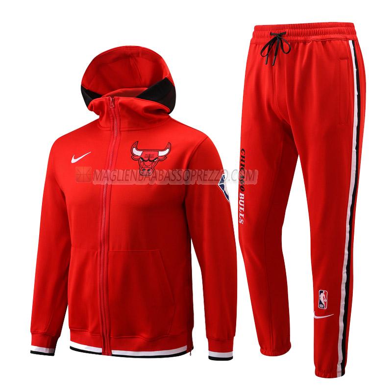 giacca cappuccio chicago bulls di uomo gc007 2022 rosso