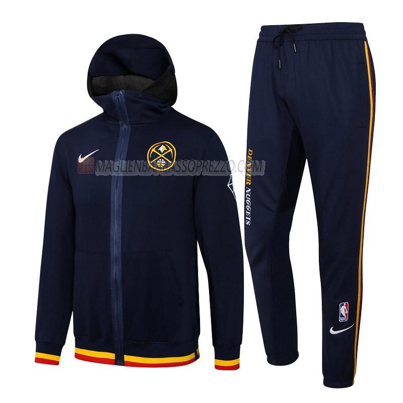 giacca cappuccio denver nuggets di uomo gc028 2022 blu navy