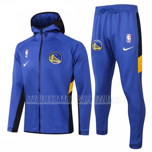 giacca cappuccio golden state warriors di 2023 blu