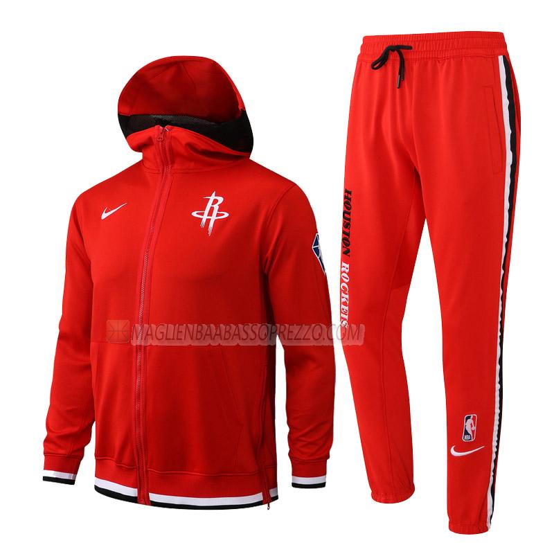 giacca cappuccio houston rockets di uomo gc012 2022 rosso