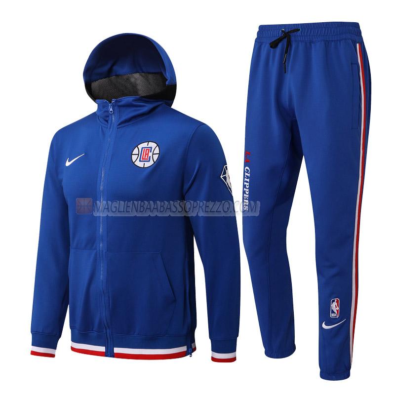 giacca cappuccio los angeles clippers di uomo gc018 2022 blu