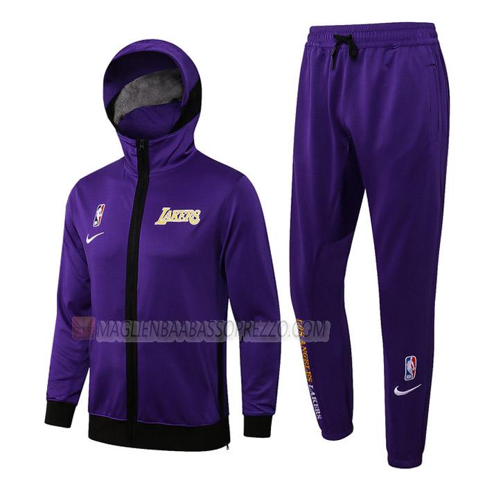 giacca cappuccio los angeles lakers di uomo gc002 2023 porpora