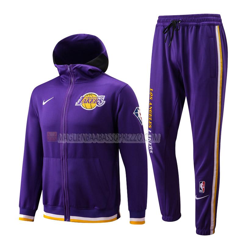 giacca cappuccio los angeles lakers di uomo gc005 2022 porpora