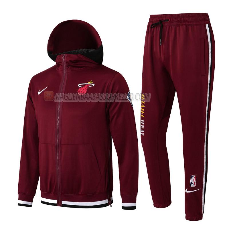 giacca cappuccio miami heat di uomo gc013 2022 rosso