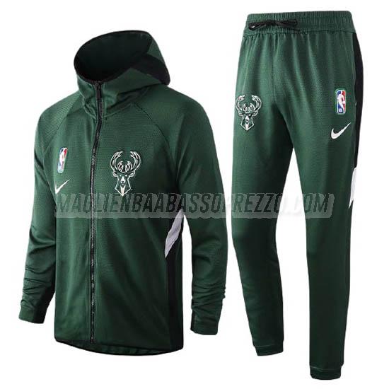 giacca cappuccio milwaukee bucks di 2023 verde