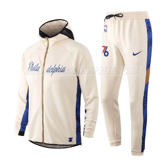 giacca cappuccio philadelphia 76ers di 2023 bianco