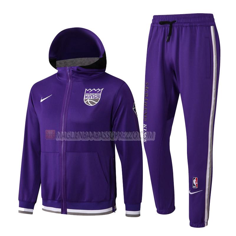 giacca cappuccio sacramento kings di uomo gc006 2022 porpora