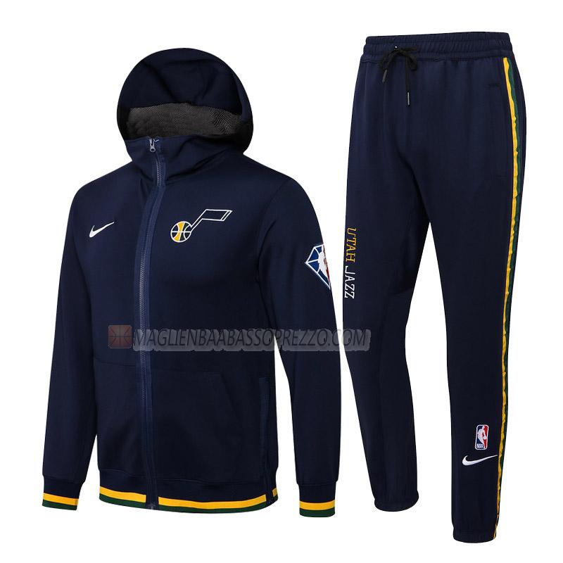 giacca cappuccio utah jazz di uomo gc024 2022 blu navy