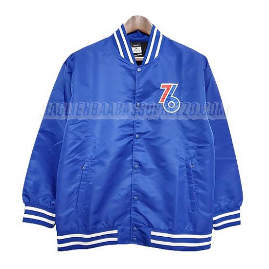 giacca da baseball philadelphia 76ers di 2021 blu