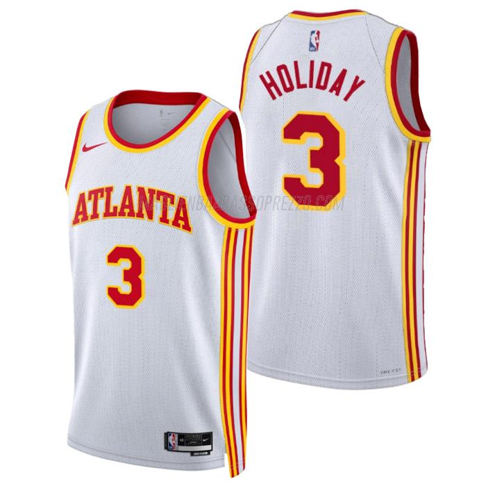 maglia aaron holiday atlanta hawks di 3 uomo association edition 2023 bianco