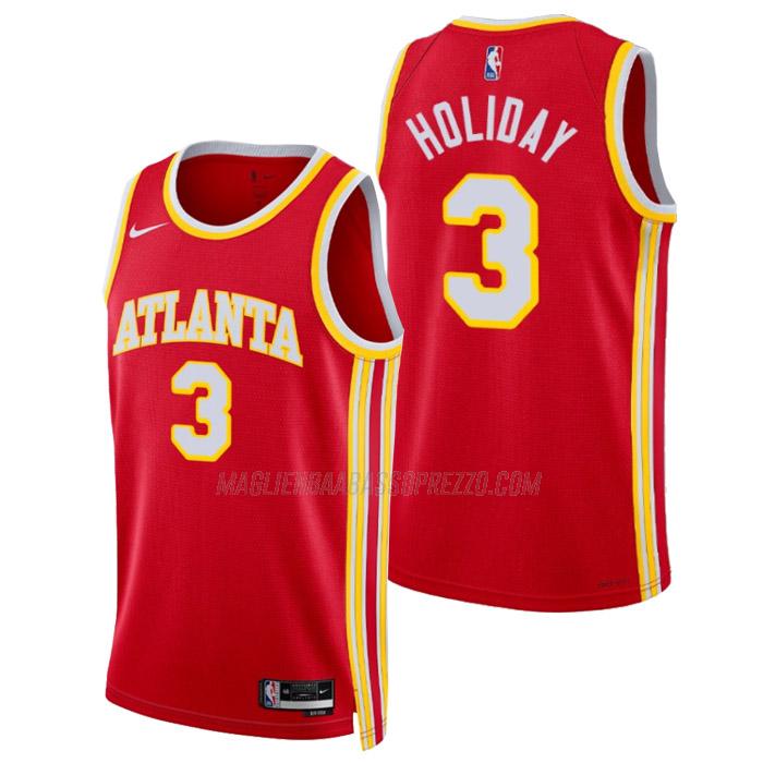 maglia aaron holiday atlanta hawks di 3 uomo icon edition 2023 rosso