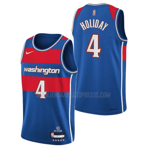 maglia aaron holiday washington wizards di 4 uomo city edition 2022 blu