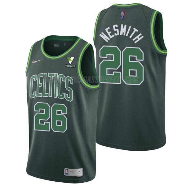 maglia aaron nesmith boston celtics di 26 uomo earned edition 2021 verde