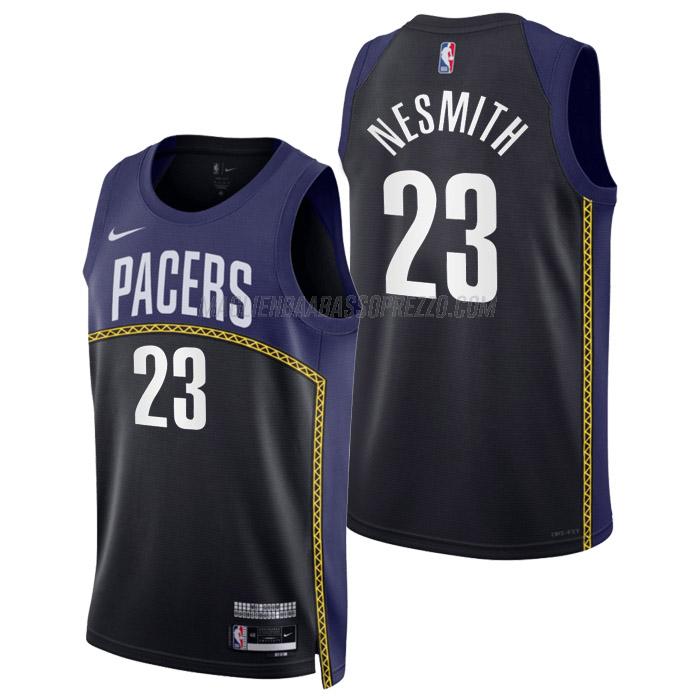 maglia aaron nesmith indiana pacers di 23 uomo city edition 2023 nero