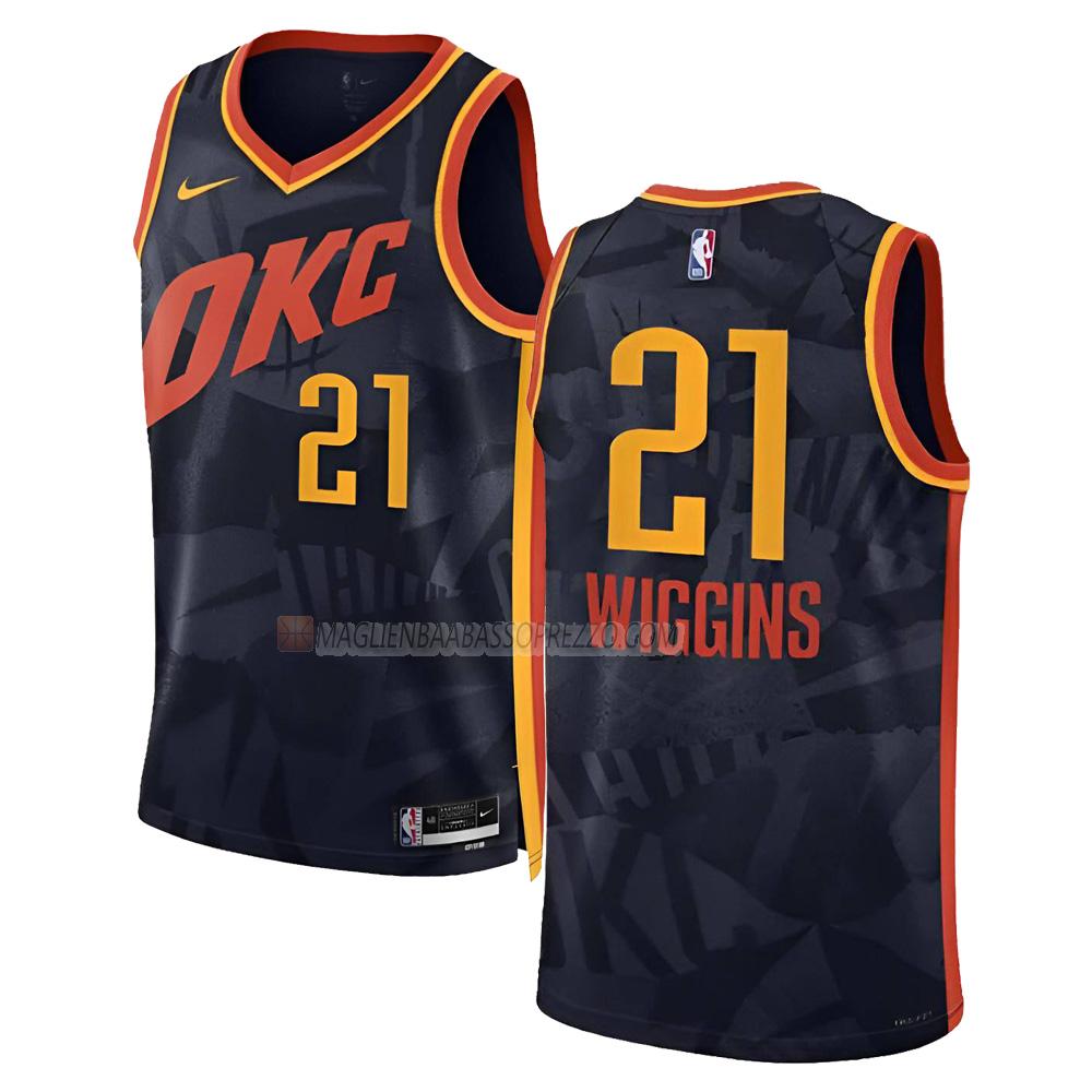 maglia aaron wiggins oklahoma city thunder di 21 uomo city edition 2023-24 nero