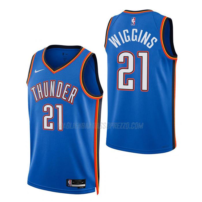 maglia aaron wiggins oklahoma city thunder di 21 uomo icon edition 2023 blu