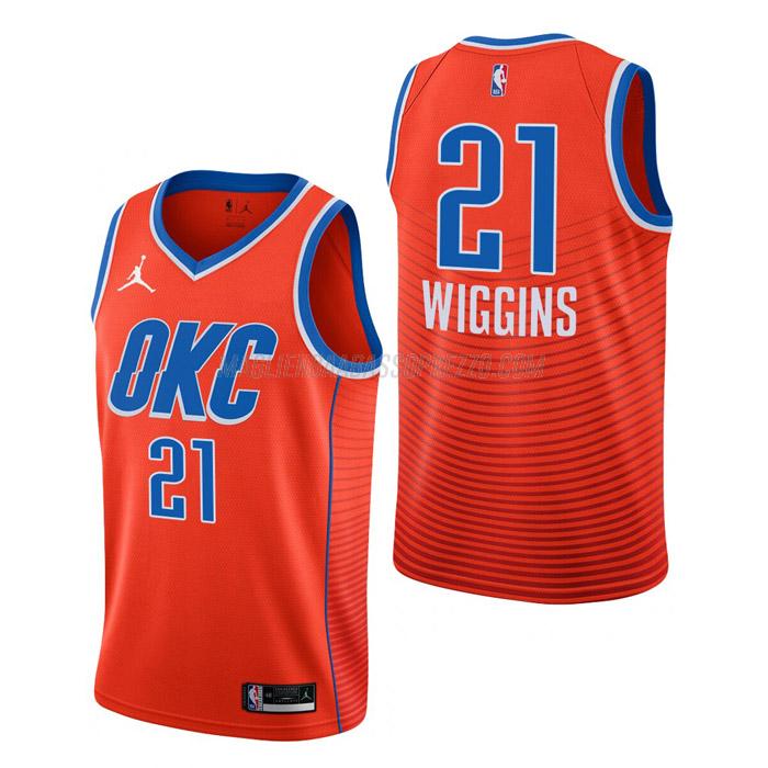 maglia aaron wiggins oklahoma city thunder di 21 uomo statement edition 2023 arancia