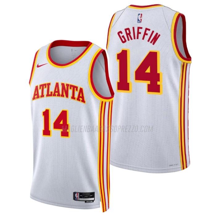 maglia aj griffin atlanta hawks di 14 uomo association edition 2023 bianco