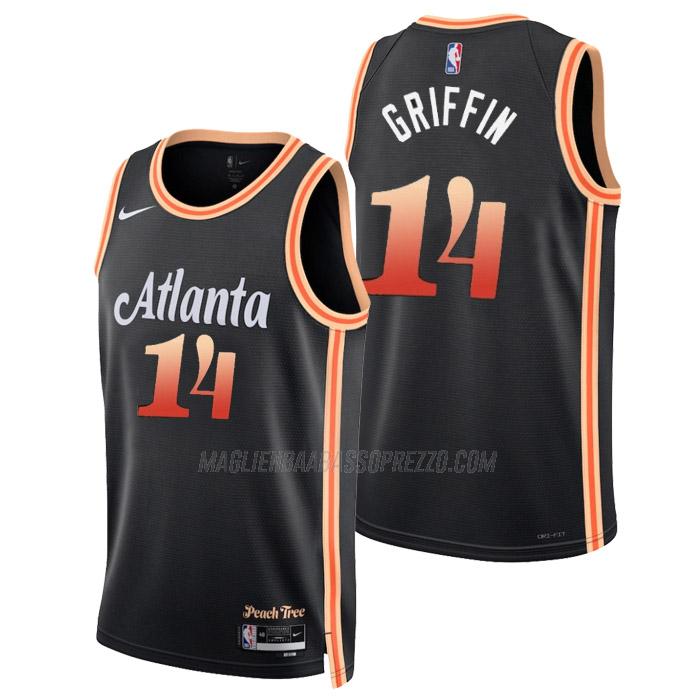 maglia aj griffin atlanta hawks di 14 uomo city edition 2023 nero