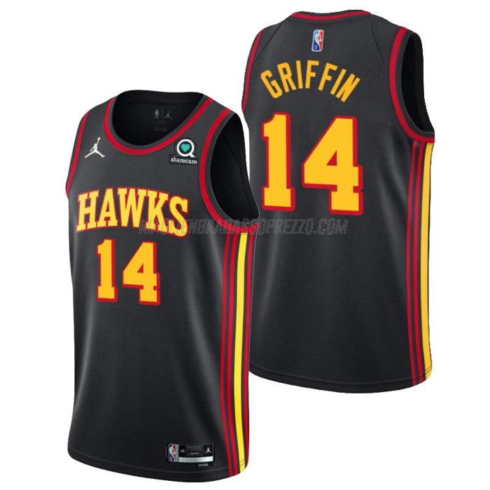 maglia aj griffin atlanta hawks di 14 uomo statement edition 2023 nero