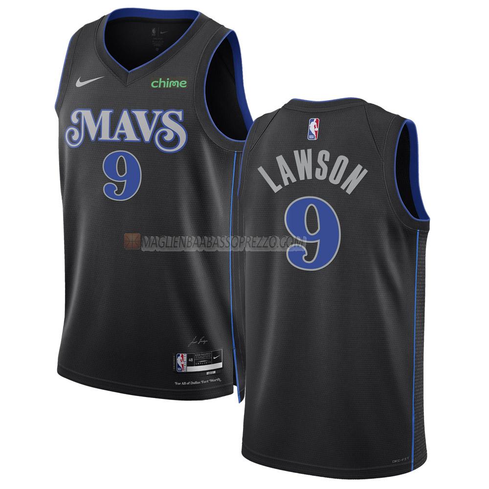 maglia aj lawson dallas mavericks di 9 uomo city edition 2023-24 nero