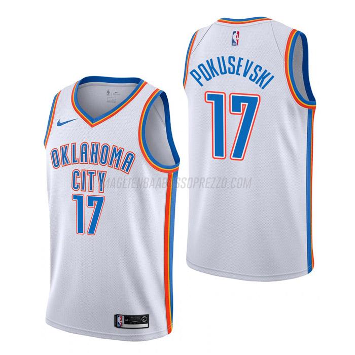 maglia aleksej pokusevski oklahoma city thunder di 17 uomo association edition 2023 bianco