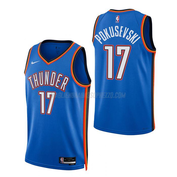 maglia aleksej pokusevski oklahoma city thunder di 17 uomo icon edition 2023 blu