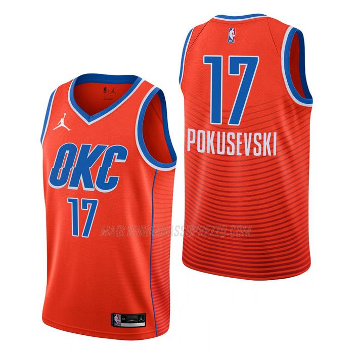 maglia aleksej pokusevski oklahoma city thunder di 17 uomo statement edition 2023 arancia