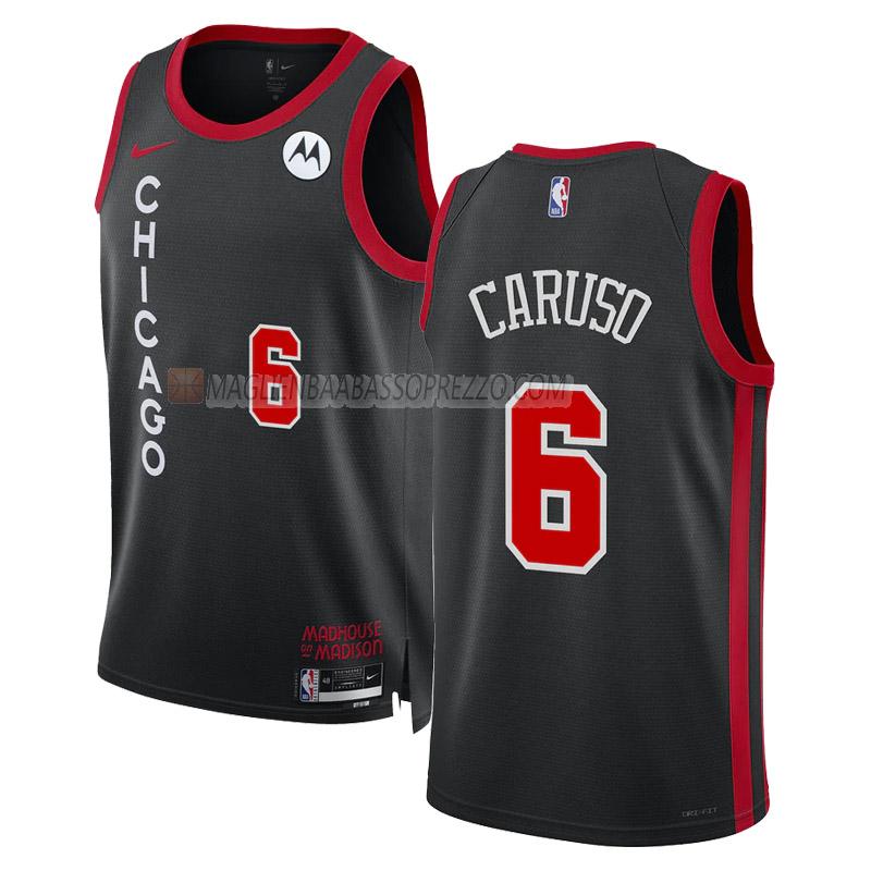 maglia alex caruso chicago bulls di 6 uomo city edition 2023-24 nero