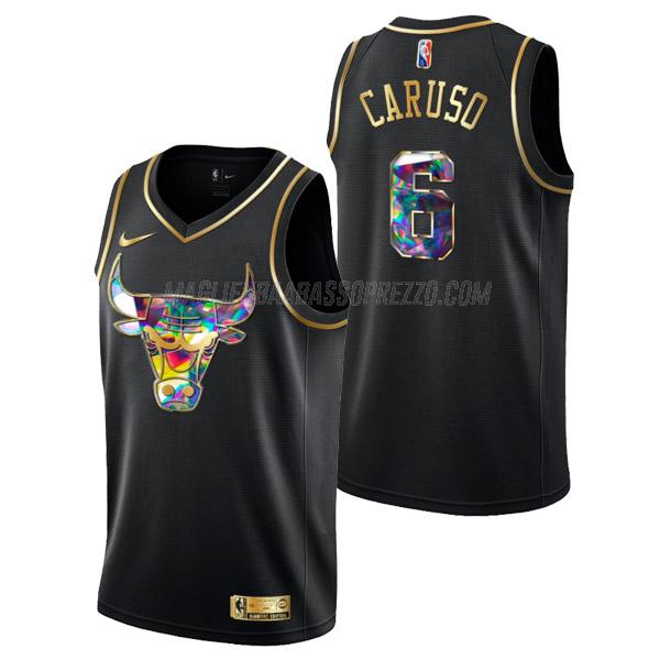 maglia alex caruso chicago bulls di 6 uomo golden diamond edition 2022 nero