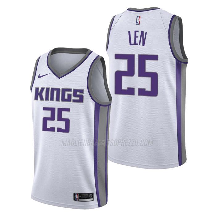 maglia alex len sacramento kings di 25 uomo association edition 2023 bianco