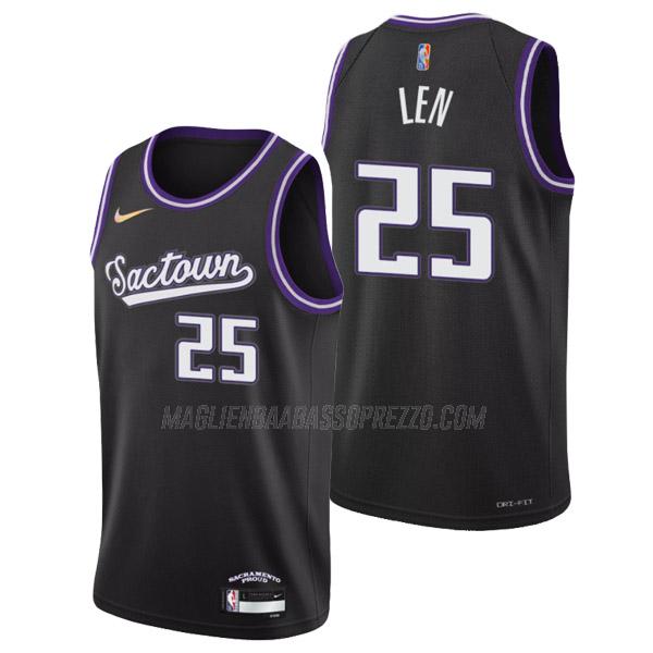 maglia alex len sacramento kings di 25 uomo city edition 2022 nero