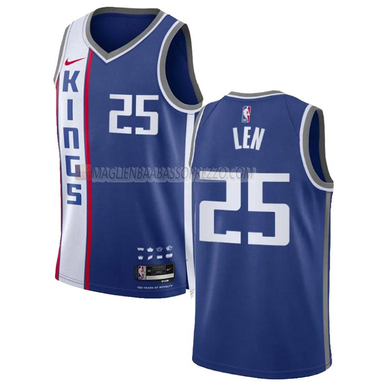 maglia alex len sacramento kings di 25 uomo city edition 2023-24 blu