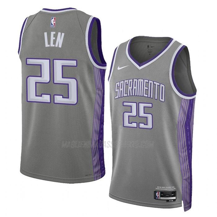 maglia alex len sacramento kings di 25 uomo city edition 2023 grigio