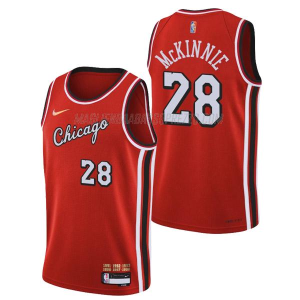 maglia alfonzo mckinnie chicago bulls di 28 uomo city edition 2022 rosso