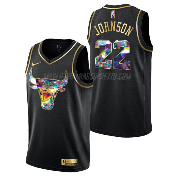 maglia alize johnson chicago bulls di 22 uomo golden diamond edition 2022 nero