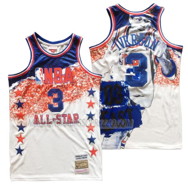 maglia allen iverson all star di 3 uomo 23210a47 2003 bianco