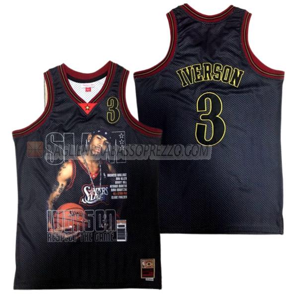 maglia allen iverson philadelphia 76ers di 3 uomo 23210a46 nero