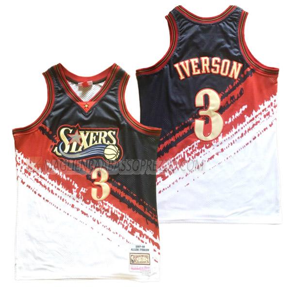 maglia allen iverson philadelphia 76ers di 3 uomo 23210a48 bianco