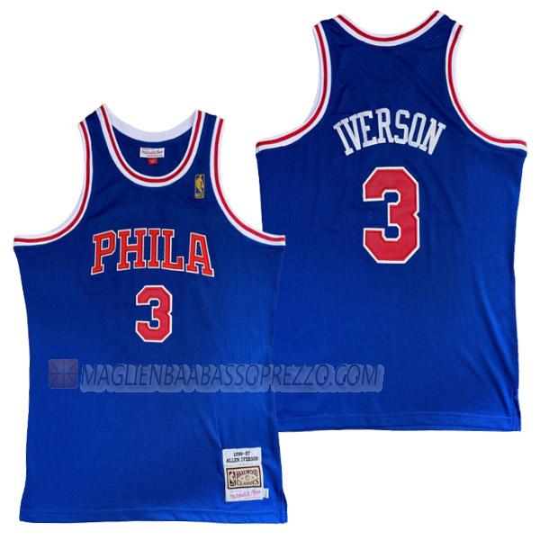 maglia allen iverson philadelphia 76ers di 3 uomo 23210a52 blu