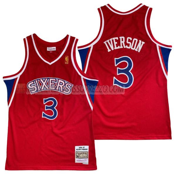 maglia allen iverson philadelphia 76ers di 3 uomo 23210a55 rosso