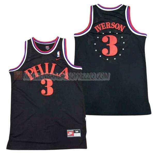 maglia allen iverson philadelphia 76ers di 3 uomo 23210a57 nero