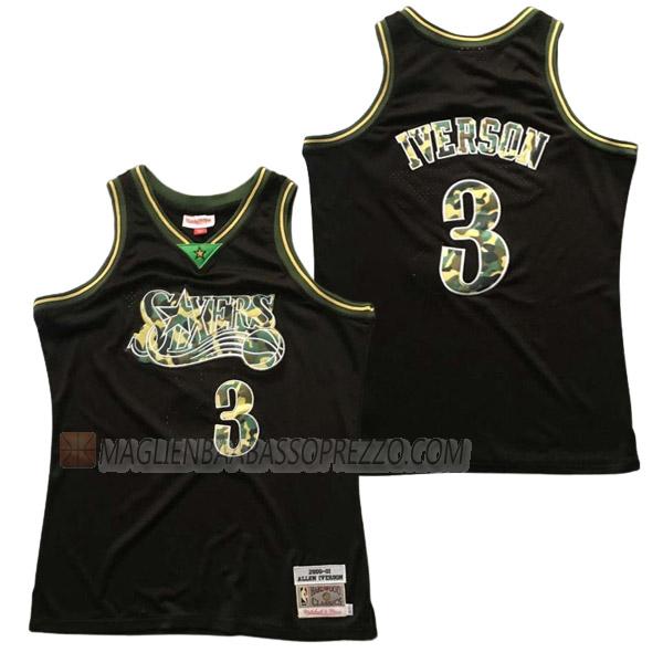 maglia allen iverson philadelphia 76ers di 3 uomo 23210a58 nero