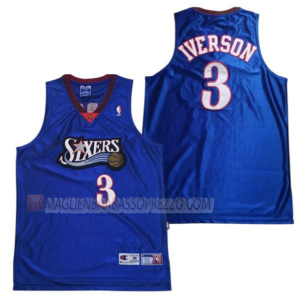 maglia allen iverson philadelphia 76ers di 3 uomo 23210a59 blu