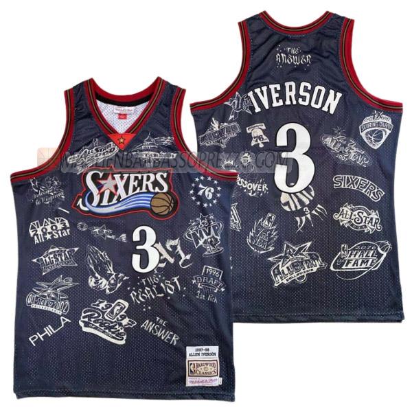 maglia allen iverson philadelphia 76ers di 3 uomo 23210a60 nero